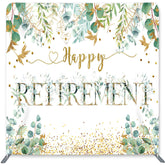 Lofaris Gold Glitter Leaves Double-Sided Backdrop for Retirement